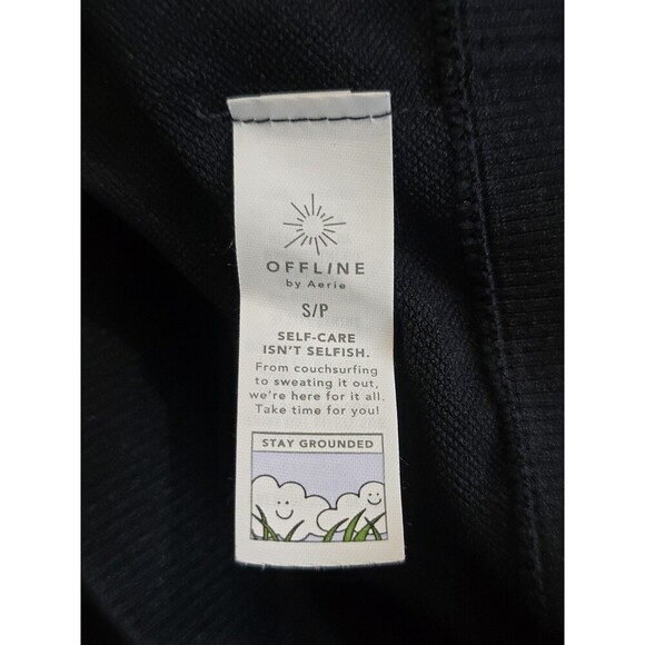 Offline By Aerie Black Seamless Crop Active Top Womens Size Small - Picture 7 of 9